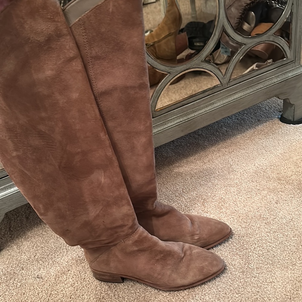 Dolce vita tan over the knee suede boots